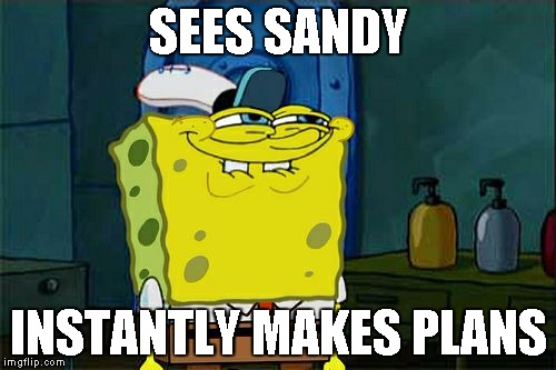 Don't You Squidward | SEES SANDY; INSTANTLY MAKES PLANS | image tagged in memes,dont you squidward | made w/ Imgflip meme maker
