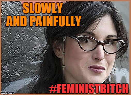 feminist Zeisler | SLOWLY AND PAINFULLY #FEMINISTB**CH | image tagged in feminist zeisler | made w/ Imgflip meme maker