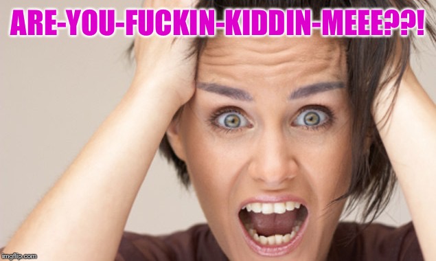 Hysterical Feminist | ARE-YOU-F**KIN-KIDDIN-MEEE??! | image tagged in hysterical feminist | made w/ Imgflip meme maker