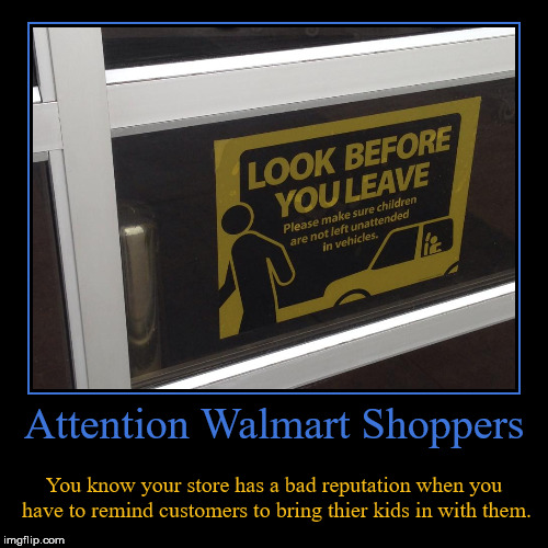 Don't Leave Your Kids In The Damn Car! | image tagged in funny,demotivationals,attention walmart shoppers,no child left behind,demotivational week | made w/ Imgflip demotivational maker