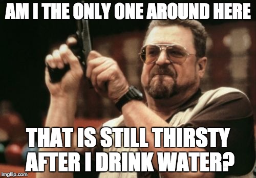 Am I The Only One Around Here Meme | AM I THE ONLY ONE AROUND HERE; THAT IS STILL THIRSTY AFTER I DRINK WATER? | image tagged in memes,am i the only one around here | made w/ Imgflip meme maker