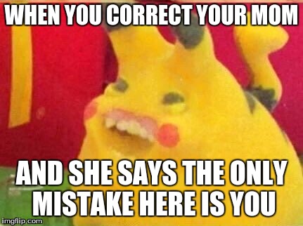 When you correct your mom | WHEN YOU CORRECT YOUR MOM; AND SHE SAYS THE ONLY MISTAKE HERE IS YOU | image tagged in funny meme | made w/ Imgflip meme maker