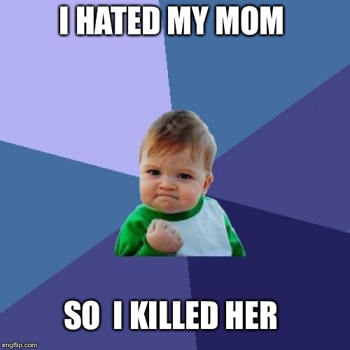 Success Kid | I HATED MY MOM; SO  I KILLED HER | image tagged in memes,success kid | made w/ Imgflip meme maker