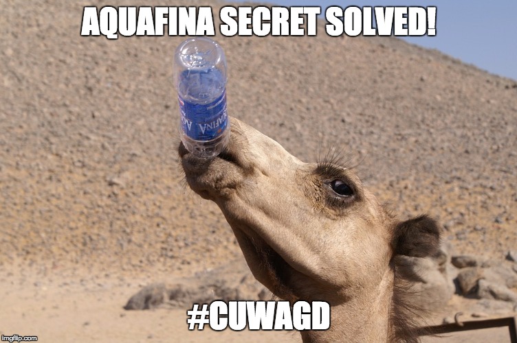 AQUAFINA SECRET SOLVED! #CUWAGD | image tagged in cuwagd | made w/ Imgflip meme maker