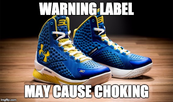 Curry shoes | WARNING LABEL; MAY CAUSE CHOKING | image tagged in basketball | made w/ Imgflip meme maker