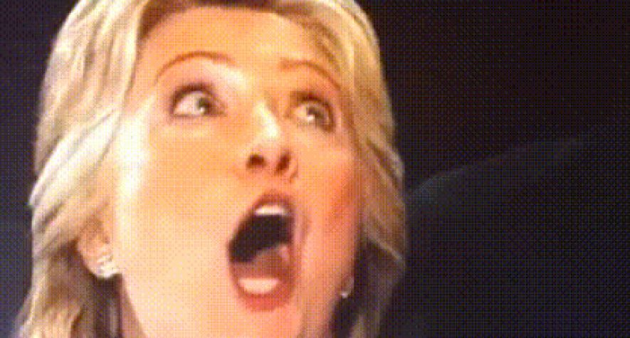 Hillary Clinton's surprised face Blank Meme Template