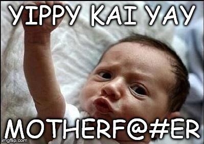 yippy kai yay | YIPPY KAI YAY; MOTHERF@#ER | image tagged in stay strong baby | made w/ Imgflip meme maker