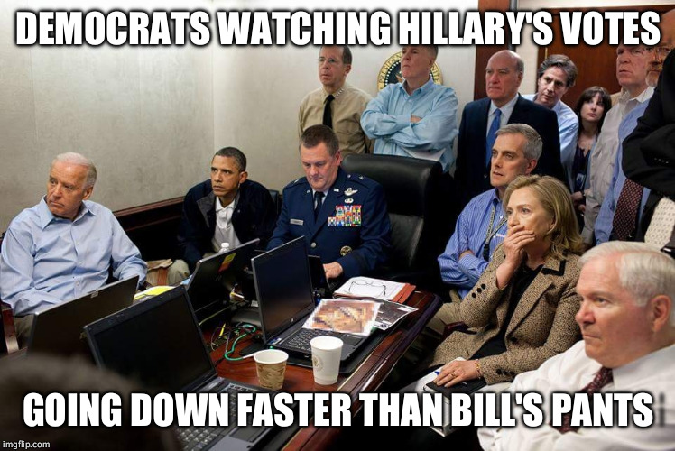 Pants On The Ground...Pants On The Ground | DEMOCRATS WATCHING HILLARY'S VOTES; GOING DOWN FASTER THAN BILL'S PANTS | image tagged in crookedhillary | made w/ Imgflip meme maker