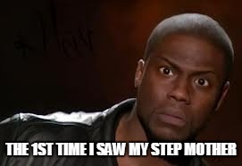 Kevin Hart | THE 1ST TIME I SAW MY STEP MOTHER | image tagged in memes,kevin hart the hell | made w/ Imgflip meme maker