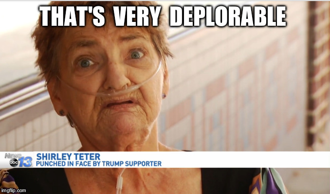 Shirley Teter | THAT'S  VERY  DEPLORABLE | image tagged in trump | made w/ Imgflip meme maker