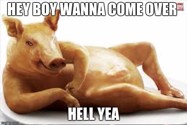 HEY BOY WANNA COME OVER; HELL YEA | image tagged in beautiful,beautiful day,pig life,dinner | made w/ Imgflip meme maker