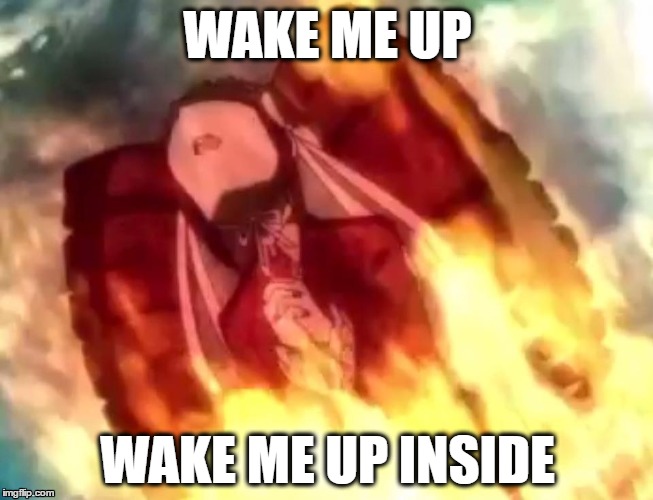 CELES BURNING HOT AS HELL AS ALWAYS | WAKE ME UP; WAKE ME UP INSIDE | image tagged in danganronpa,evanescence | made w/ Imgflip meme maker