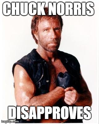 CHUCK NORRIS
 DISAPPROVES | image tagged in chuck norris | made w/ Imgflip meme maker