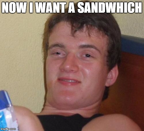 10 Guy Meme | NOW I WANT A SANDWHICH | image tagged in memes,10 guy | made w/ Imgflip meme maker