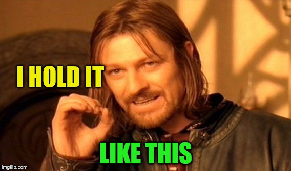 One Does Not Simply Meme | I HOLD IT LIKE THIS | image tagged in memes,one does not simply | made w/ Imgflip meme maker