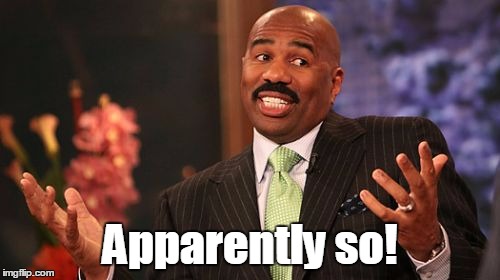 Apparently so! | image tagged in memes,steve harvey | made w/ Imgflip meme maker