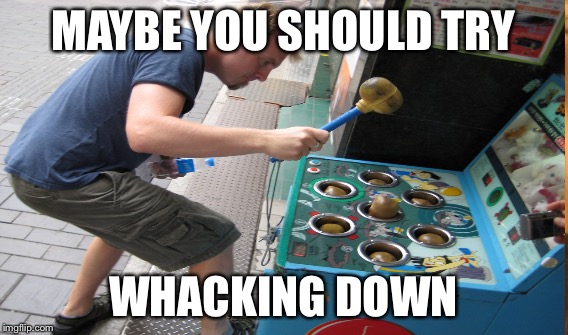 MAYBE YOU SHOULD TRY WHACKING DOWN | made w/ Imgflip meme maker