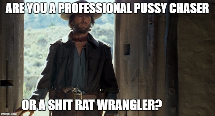 ARE YOU A PROFESSIONAL PUSSY CHASER OR A SHIT RAT WRANGLER? | made w/ Imgflip meme maker