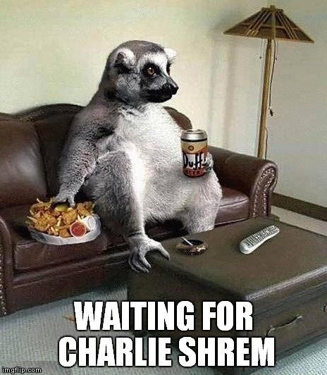 ANIMAL WATCH | WAITING FOR CHARLIE SHREM | image tagged in animal watch | made w/ Imgflip meme maker