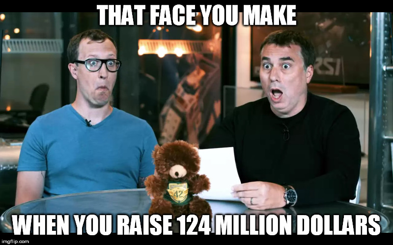 THAT FACE YOU MAKE; WHEN YOU RAISE 124 MILLION DOLLARS | made w/ Imgflip meme maker