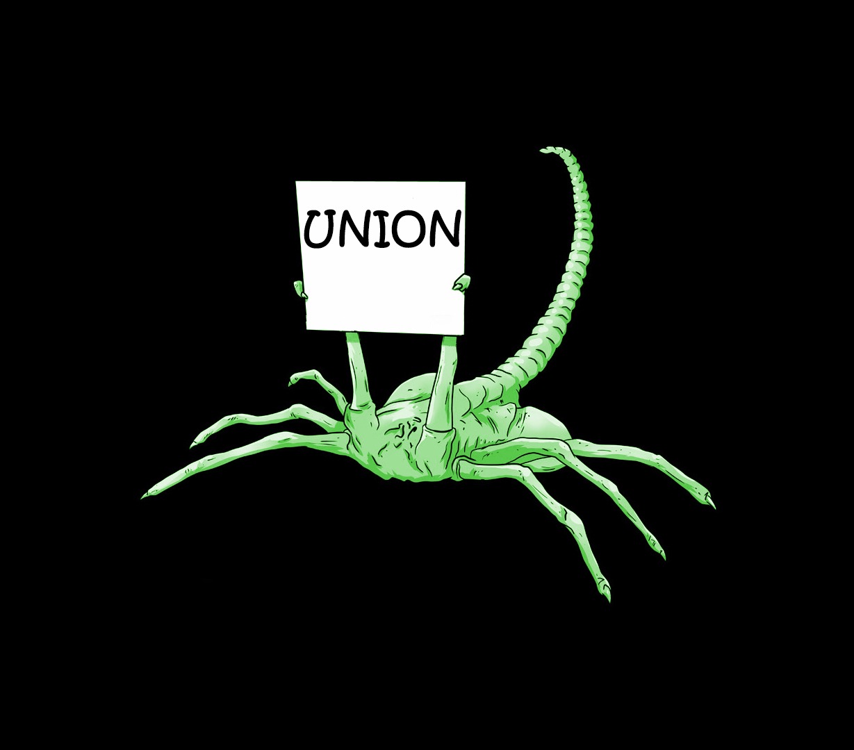 Facehugger Solidarity... | image tagged in facehugger alien sign,memes,union,norma rae,blue-collar worker,headfoot | made w/ Imgflip meme maker