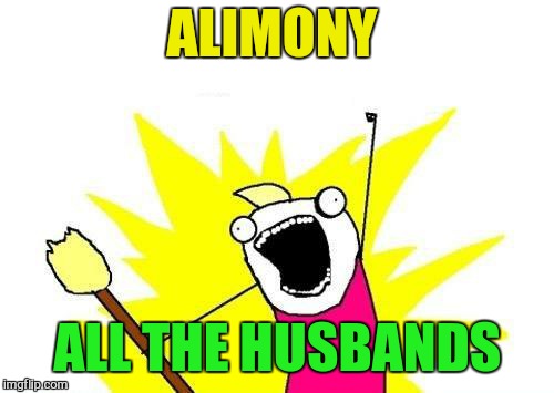 X All The Y Meme | ALIMONY ALL THE HUSBANDS | image tagged in memes,x all the y | made w/ Imgflip meme maker