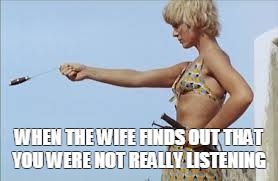 WHEN THE WIFE FINDS OUT THAT YOU WERE NOT REALLY LISTENING | image tagged in mimsy farmer | made w/ Imgflip meme maker