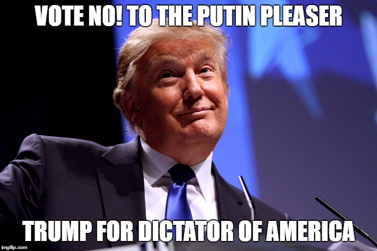 Donald Trump No2 | VOTE NO! TO THE PUTIN PLEASER; TRUMP FOR DICTATOR OF AMERICA | image tagged in donald trump no2 | made w/ Imgflip meme maker