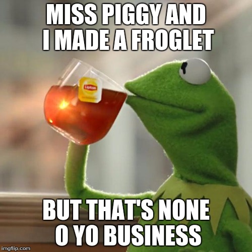 But That's None Of My Business | MISS PIGGY AND I MADE A FROGLET; BUT THAT'S NONE O YO BUSINESS | image tagged in memes,but thats none of my business,kermit the frog | made w/ Imgflip meme maker