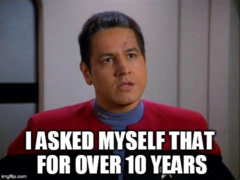 Chakotay Disagrees | I ASKED MYSELF THAT FOR OVER 10 YEARS | image tagged in chakotay disagrees | made w/ Imgflip meme maker