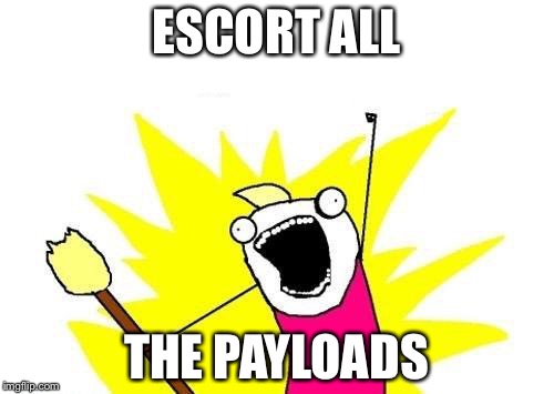 X All The Y Meme | ESCORT ALL; THE PAYLOADS | image tagged in memes,x all the y | made w/ Imgflip meme maker