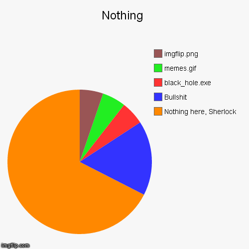 Nothing. Simple. | image tagged in funny,pie charts,nothing,imgflip,bullshit,nfsw | made w/ Imgflip chart maker