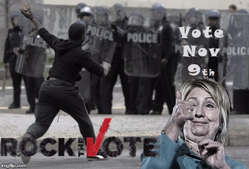image tagged in hillary rock the vote | made w/ Imgflip meme maker