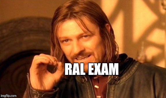 One Does Not Simply Meme | RAL EXAM | image tagged in memes,one does not simply | made w/ Imgflip meme maker