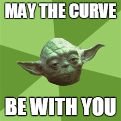 May The Curve Be With You | MAY THE CURVE; BE WITH YOU | image tagged in memes,advice yoda | made w/ Imgflip meme maker