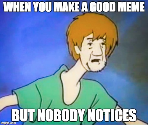 WHEN YOU MAKE A GOOD MEME; BUT NOBODY NOTICES | image tagged in no one cares | made w/ Imgflip meme maker