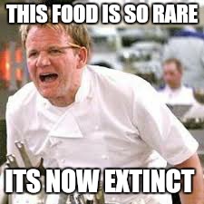 This is my inside voice... | THIS FOOD IS SO RARE ITS NOW EXTINCT | image tagged in memes,gordon ramsey | made w/ Imgflip meme maker