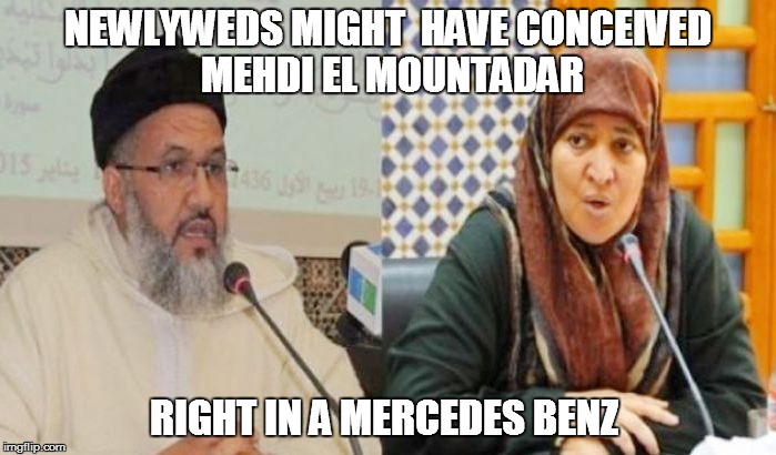 banging | NEWLYWEDS MIGHT  HAVE CONCEIVED MEHDI EL MOUNTADAR; RIGHT IN A MERCEDES BENZ | image tagged in banging | made w/ Imgflip meme maker