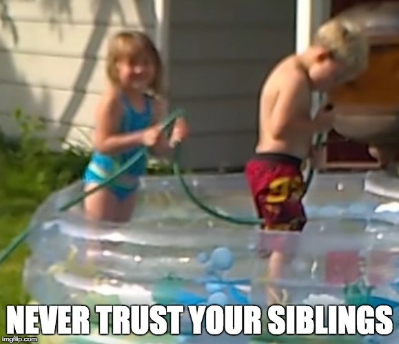 never trust your siblings | NEVER TRUST YOUR SIBLINGS | image tagged in memes | made w/ Imgflip meme maker