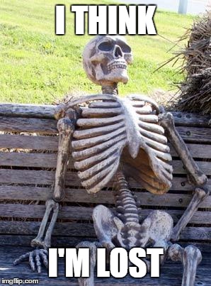 Waiting Skeleton Meme | I THINK I'M LOST | image tagged in memes,waiting skeleton | made w/ Imgflip meme maker
