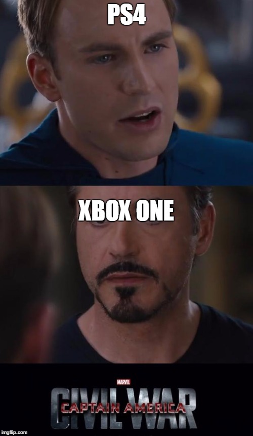 Marvel Civil War | PS4; XBOX ONE | image tagged in memes,marvel civil war | made w/ Imgflip meme maker