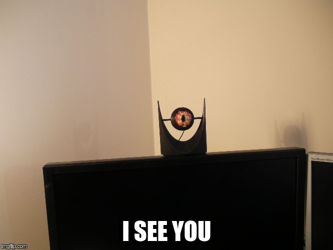 I SEE YOU | image tagged in the all-seeing webcam | made w/ Imgflip meme maker