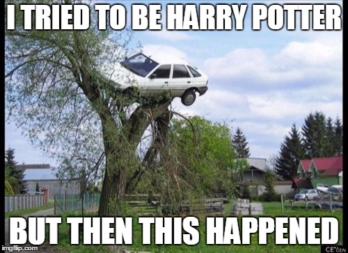 Secure Parking Meme | I TRIED TO BE HARRY POTTER; BUT THEN THIS HAPPENED | image tagged in memes,secure parking | made w/ Imgflip meme maker
