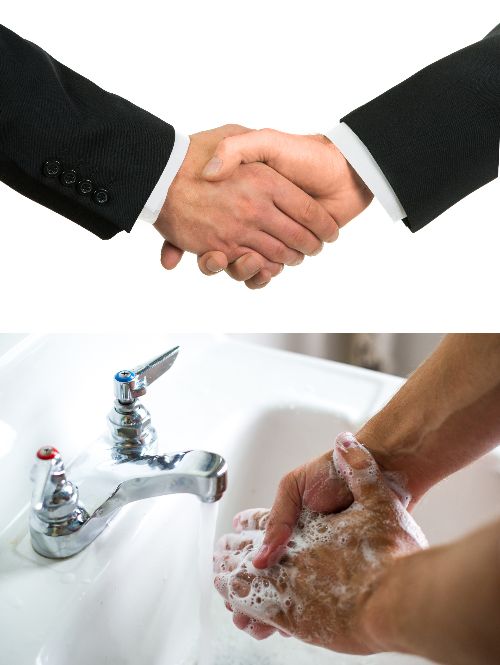 handshake washing hand Blank Meme Template