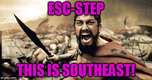 Sparta Leonidas | ESC-STEP; THIS IS SOUTHEAST! | image tagged in memes,sparta leonidas | made w/ Imgflip meme maker