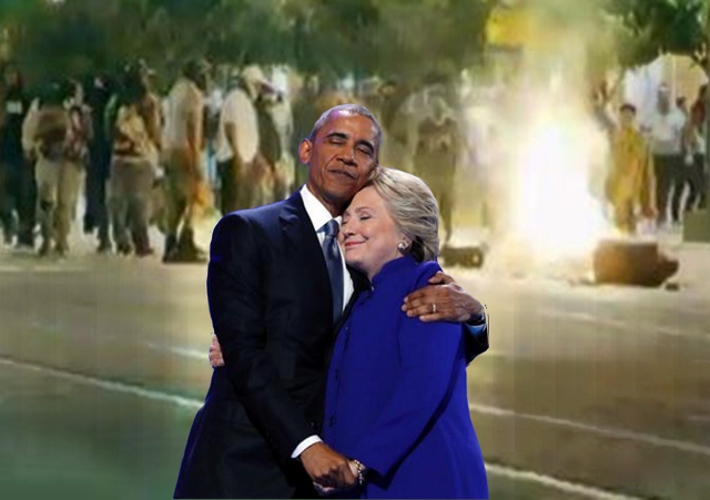 High Quality Hillary Obama Bonfire Riot Blank Meme Template