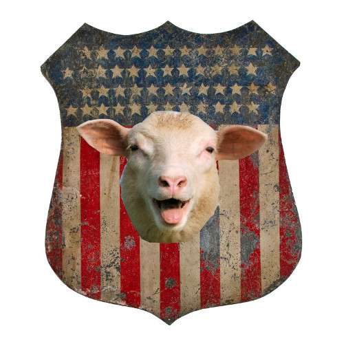 Sheep on American Shield Blank Meme Template