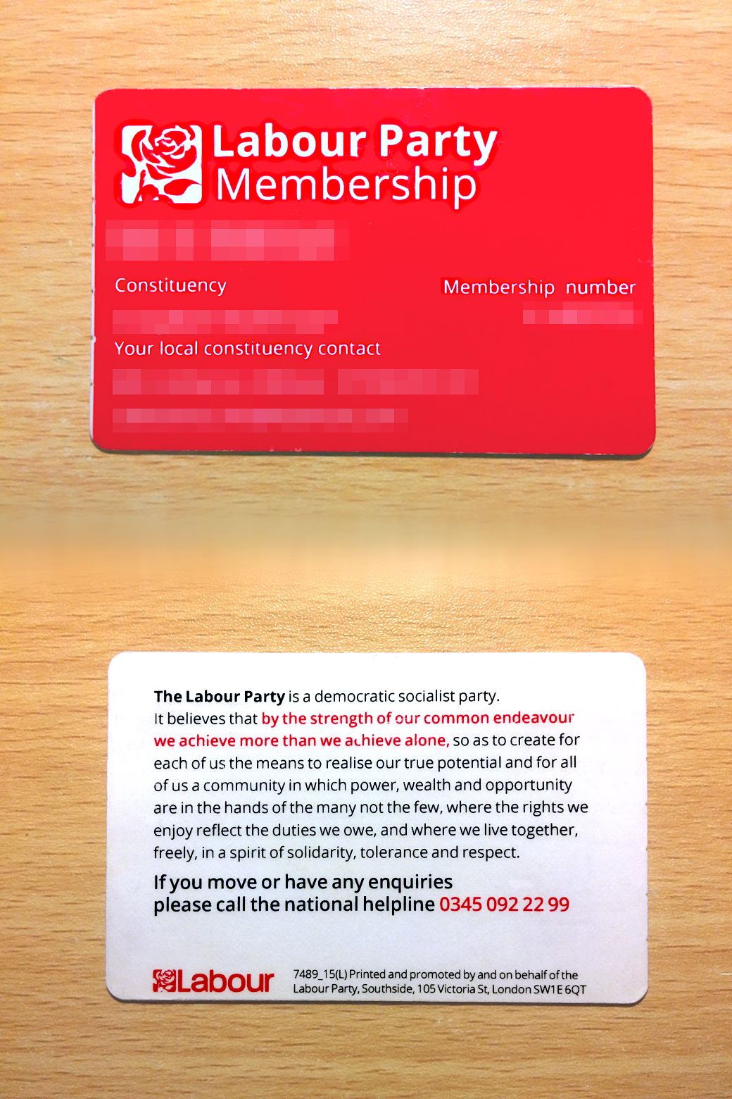 Labour Party Card Sides Blank Meme Template