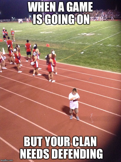 kids these days... | WHEN A GAME IS GOING ON; BUT YOUR CLAN NEEDS DEFENDING | image tagged in ipad kid,clash of clans,game of thrones | made w/ Imgflip meme maker