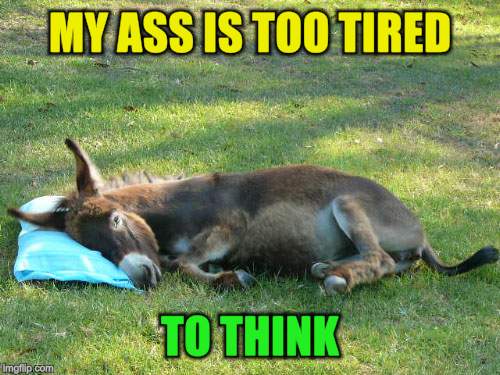 MY ASS IS TOO TIRED TO THINK | made w/ Imgflip meme maker